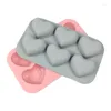 Baking Moulds Valentine 6 Cavities Heart Silicone Soap Mold DIY Love Making Chocolate Candle Gifts Craft Supplies Home Decor