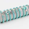 Charme Bracelets À La Mode Bohême Bleu Naturel Turquoises Pierre Perles Bracelets Pour Hommes Femmes Main Chaîne Vie Arbre Hibou Croix Mix Style Bijoux Cadeau Z0612