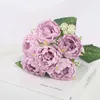 Gedroogde bloemen grote kop roze zijde pioen kunstbloem roos bruiloft huis DIY decoratie hoge kwaliteit groot boeket schuim accessoires ambacht