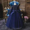 Girl Dresses 2023 Summer European Style High End Dance Shiny Sequins 4-12 Year Old Clothing Long Sleeve Children's Party Dress