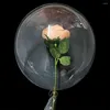 Party Decoration 10-50pcs Wide Neck Bobo Balloon Stuffing Rose Flower Clear Transparent Bubble Ballon Accessories Wedding Decorations 20inch