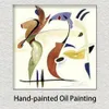 Arte astratta su tela animale pesca nella pittura a olio astratta opera d'arte impressionista fatta a mano