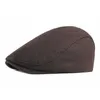 Bérets Automne Hiver Polyester Solid News Boys' Flat Top Hat Male and Female Painter Beret 02 G220612