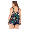 Roupa de banho feminina 2023 estampada tigre plus size duas peças tanquíni biquíni banhista maiô esportivo push up moda praia natação maiô