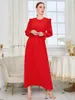 Etniska kläder Eid Mellanöstern Turkiet Solid Color Robe Kaftan Marockan Dress Muslim Abayas Women Dubai 2023 Elegant Vestidos Party Dresses