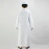 Etnik Giyim Erkek Çocuklar İçin İslami Müslüman Abaya Arap Dubai Türkiye Malezya Yuvarlak Boyun Duası İslam Cüppeler Toddler Boy Thobe