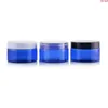 50pcs 100 ml / 100g vide bleu crème cosmétique bocaux PET conteneur poudre masque bouteille avec vis en plastique Lidgood qté Egkim