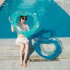 Inflatable Floats Tubes Fully transparent water swimming ring heart shaped inflatable suitable for adult NOV99 P230612