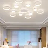 Lustres 2023 Moderne LED Lustre Pour Salon Chambre À Manger Intérieur Design Plafonnier Blanc Télécommande Luminaires