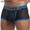 JOCKMAIL Sexy Men Underwear Boxer Breathable Mesh boxershorts men Male Underpants cueca Gay penis Man Panties Mens Trunks 230612