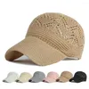 Bérets casquette de Baseball Protection solaire réglable respirant crochet unisexe Anti-UV évider mince Long bord femmes hommes chapeau chapeaux