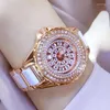 Zegarstka na rękę Diamond Watches Women 2023 Fashion Ceramic nadgarstka panie ze stali nierdzewnej zegarowy zegar Relogio feminino