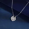 Ketten Glänzende S925 Perfekte Sterling Silber Eine Mosan Diamant Halskette Großhandel Weibliche Farbecht Schlüsselbein Kette Einfache Joker.
