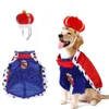 Abbigliamento Cartone animato Gatto/cane Divertenti vestiti trasformati Mantello da re Costume di Halloween per animali domestici Cappello a corona