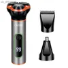 3in1 Kit De Toilettage Rechargeable Rasoir Électrique Pour Hommes Visage Corps Barbe Tondeuse Nez Oreille Rasage Machine Rasoir Électrique L230523