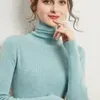 Damenpullover 2023 Frauen-Haufen-Rollkragenpullover Eng anliegender Pullover Minimalistischer Stretch-Herbst-Winter-Strickpullover Elegante lockere Mode