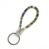 Schlüsselanhänger, trendige ethnische tibetische Stoff-Schlüsselanhänger für Männer, einfach gestaltet, bunte Böhmen-Ringe, Frauen-Geschenk