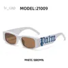 Retro small frame sunglasses for women with high-end panel design letters palm angles sunglasses for men with personalized retro