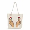 Sacos de noite reutilizáveis de corda grossa para compras femininas viagens bolsas elegantes para mulheres desenhos animados leopardo carta impressa sacola personalizada