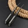 1Pcs High End LC Pocket Folding Knife D2 Stone Wash Tanto Point Blade CNC Anodizing TC4 Titanium Alloy Handle Outdoor EDC Tactical Knives