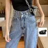 Pantaloni blu per jeans da donna per donna controllo della pancia con tasche in alto s denim designer di lusso medio hippie a xxl