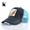 Ball Caps Breathable Mesh Baseball Cap Snapback Trucker Men Parrot Patch Visor Hat Women Outdoor Streetwear Hip Hop Bones