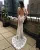 Sexy Berta Illusion Top Mermaid Wedding Dresses Deep V Neck Lace Appliqued Bridal Gowns Vestido De Novia Cap Sleeve Beach Wedding Dress
