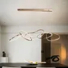 Lustres Moderne Minimaliste De Luxe LED Suspension Pour Salle À Manger Cuisine Salon Plafond Lustre Or Design Suspension Lumière