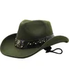 Berets Frauen Männer Cowboy Hut Kuh Kopf Dekor Breite Krempe Western Cowgirl Kappe Herbst Winter Outdoor Sport Bergsteigen Filz