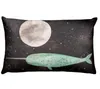 Kudde 30x50 cm Ocean Illustration Tryckt midja Kudde Cartoon Whale Decoration Hemdekor