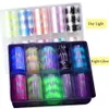 10st per förpackning Fire Flame Nail Vinyls Stickers Holographic Glitter Laser Flames Nails Art Foil Transfer