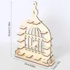 Plates Chocolate Candy Stand Wooden Birdcage Shaped Sugar Dessert Display Rack Self-Assembly Home Party Serving Decor