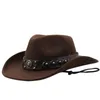 Berets Frauen Männer Cowboy Hut Kuh Kopf Dekor Breite Krempe Western Cowgirl Kappe Herbst Winter Outdoor Sport Bergsteigen Filz