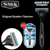 Original Schick Quattro 4 titan Bekväma män rakar kropp hår rakapparat manual ansikte rakkniv gratis frakt i lager l230523