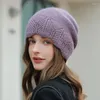 Beralar Sonbahar ve Kış Ana Şapka Yabancı Stil Yün Şapkalar Bayanlar Kürk Sıcak All Maç Moda Örme Külot