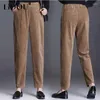 Women's Pants MOONBIFFY Four Seasons Solid Corduroy Thick/thin Casual Fashion Women Harajuku Y2K High Waist Trousers All-match Clothing