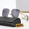 Designer-Herren-Sonnenbrille, luxuriöse Designer-Sonnenbrille für Damen, Herren-Brille, klassische Sonnenbrille, Strand-Straßenfoto, quadratische Sonnenbrille, Metall-Vollrahmen mit Originalverpackung