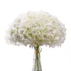 Fleurs décoratives 5 pièces têtes d'hortensia artificielles fausses plantes soie saint valentin cadeau Bouquets de mariage décoration décor de fête à la maison