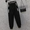 Women's Two Piece Pants Plus Size 4XL Women Clothing Set Rhinestone Tracksuit Sequin T Shirt Top And Pant Suit Spring Fall Sport Trendy