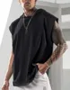 Men's Hoodies Men's Loose Hooded Sweater Sleeveless Sports Fitness Pullover