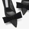 Luxury Wedding Love Sandals Shoes Black White Crystal Mesh High Heels Party pointed toe Lady Pumps Comfort Walking EU35-43