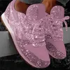 Scarpe da donna di alta qualità Scarpe da ginnastica primaverili in argento di alta qualità Paillettes eleganti Scarpe sportive casual Suola in gomma antiscivolo Taglia 35-43 003