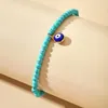 Anklets Huatang Blue Turquoise Devil's Eye Feade Feed Ornament Bohemian Rice Bead Chain6969