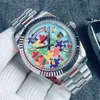 Puzzel DATUM herenhorloge van hoge kwaliteit designer nieuwe Rolej-horloges 2813 Automatisch mechanisch 40 MM Roestvrij staal Waterdicht 36 MM Dames klassiek horloge 2023 jason007