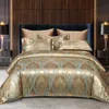 Bedding sets New satin jacquard beding set luxury printing Textile duvet cover set king size Double bed bedspreads bed sheets and cases Z0612