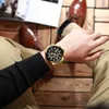 Outros relógios CURREN Mens Watches Top Brand Big Sport Watch Luxo Men Military Steel Quartz Pulso Relógios Cronógrafo Gold Design Relógio Masculino 230609