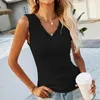 Women's T Shirts Summer Sleeveless Knitwear Lace T-Shirt Fashion Women 2023 Slim Solid Tees Office Lady Tank Top Casual Knitted Tshirts