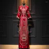 エスニック服の中国スタイルのスパンコールタッセルウェディングドレスチョンサムヴィンテージモダンビーズQIPAO女性タンスーツオリエンタルトースト