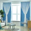 Curtain Custom Made Princess Style Double Layer Blackout Star Hollow Thick Curtains With Lace Tulle For Home Living Room Window Decor