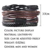 Fashion Men's Hand-woven Multilayer Leather Bracelet Handmade Lace Up Wrist Strap Adjustable Punk Hip-Hop Accessories